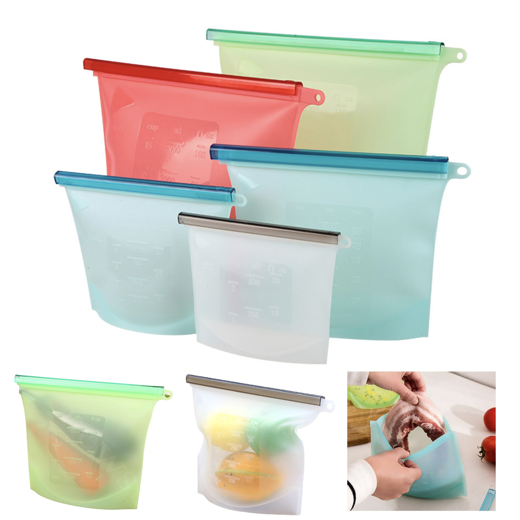 Reusable Silicone Food Storage Bag 500ML 1