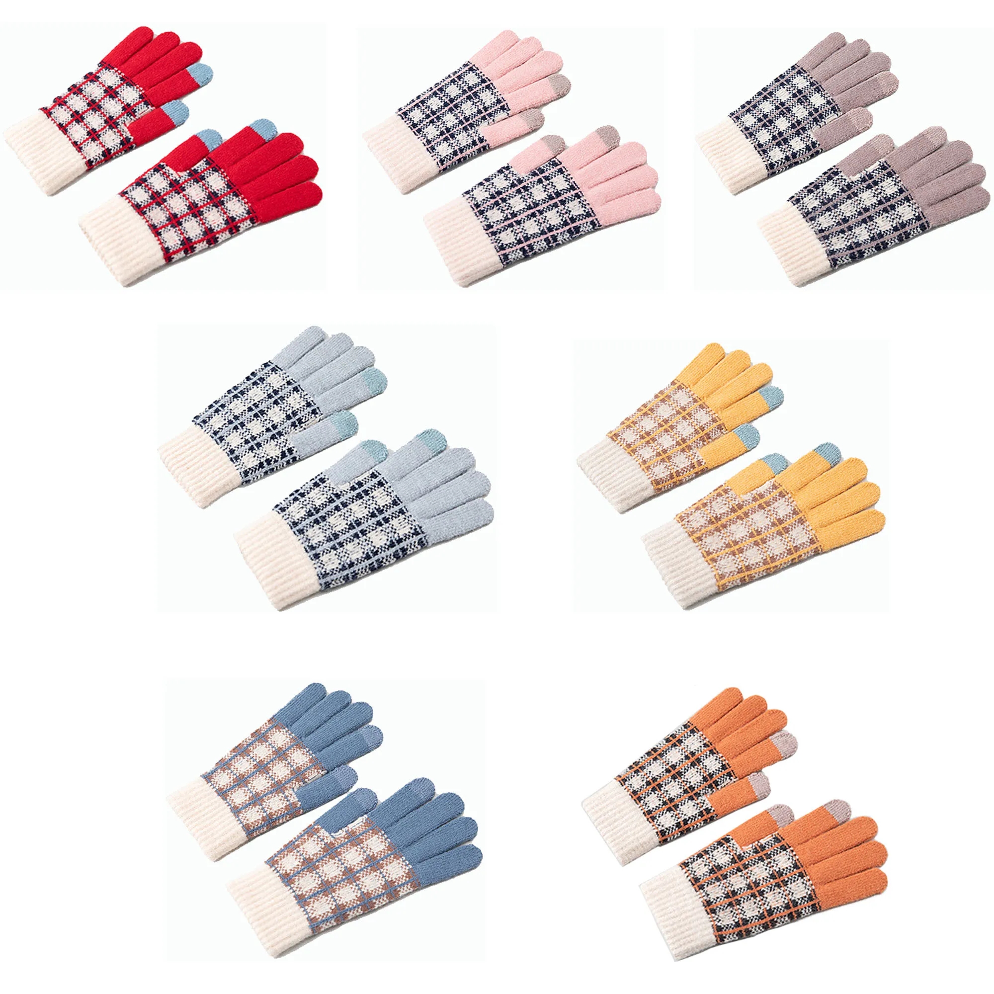 Warm Winter Ladies Wool Knit Touch Screen Gloves 3