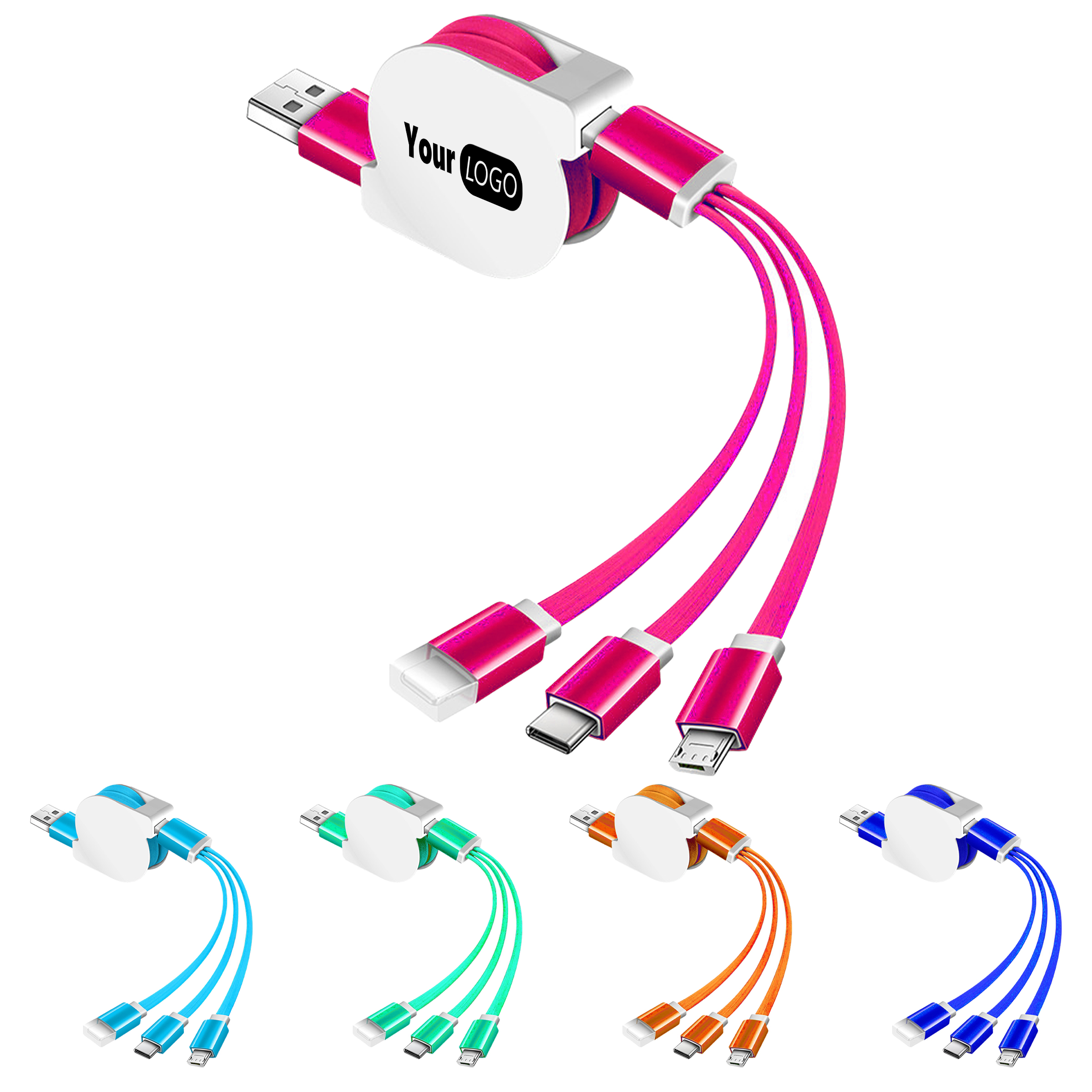 Aluminum Versatile 3-In-1 Lanyard Charging Cable For Power 2