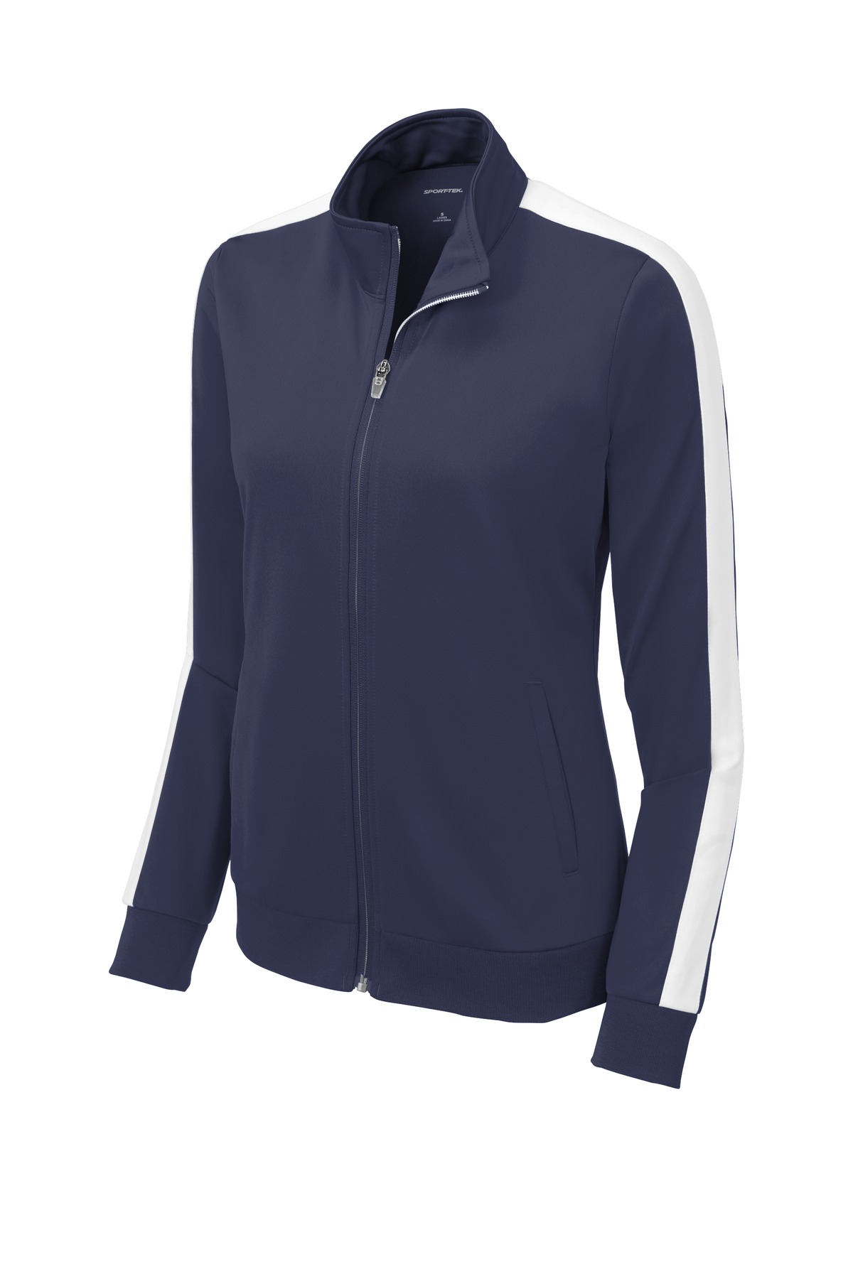 Sport-Tek Women's Tricot Sleeve Stripe Track Jacket. LST94 19