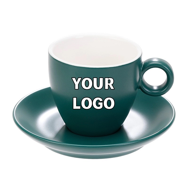 6 oz. Cups with Saucer for Latte Coffee 7