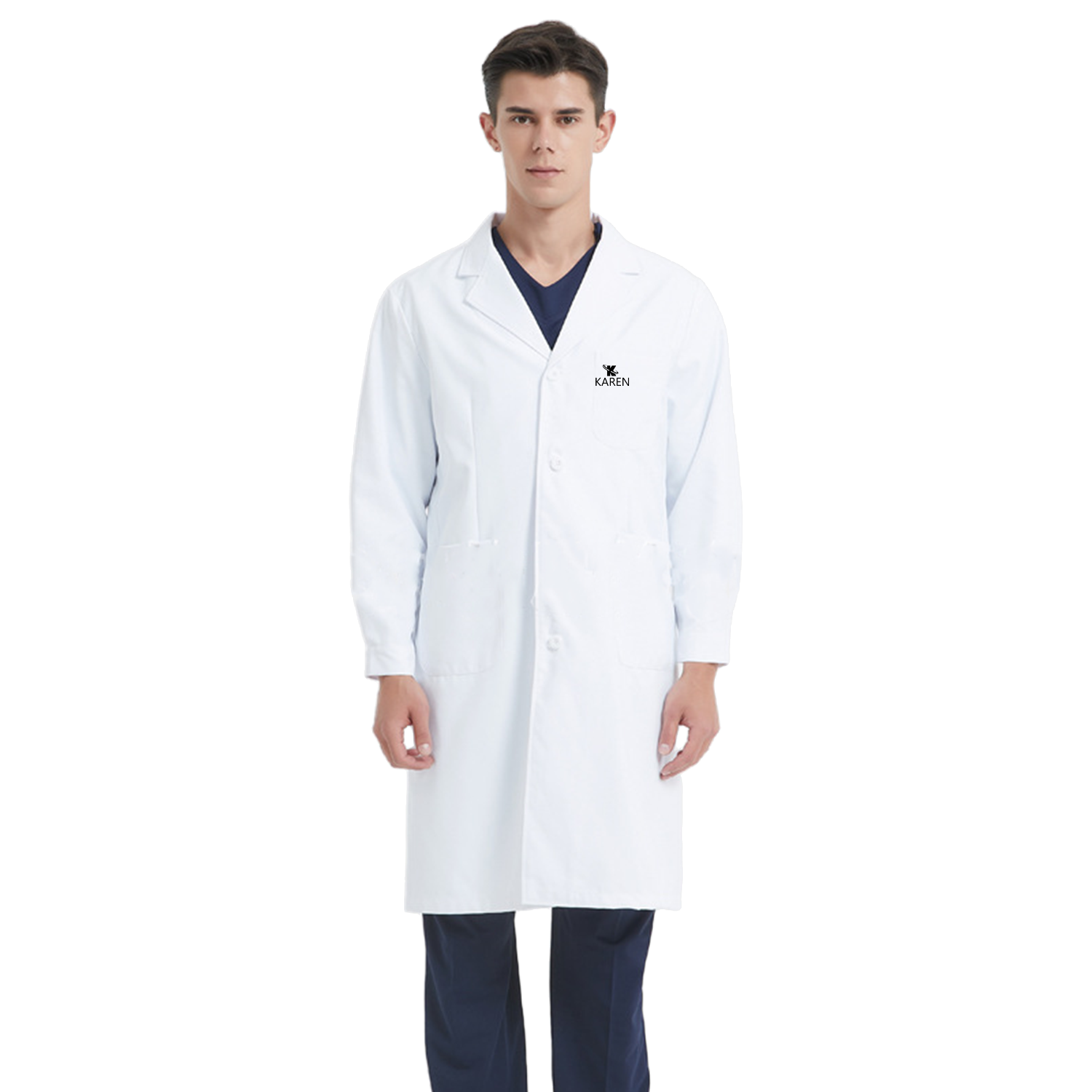 Long Sleeve White Doctor Medical Laboratory Coat 3