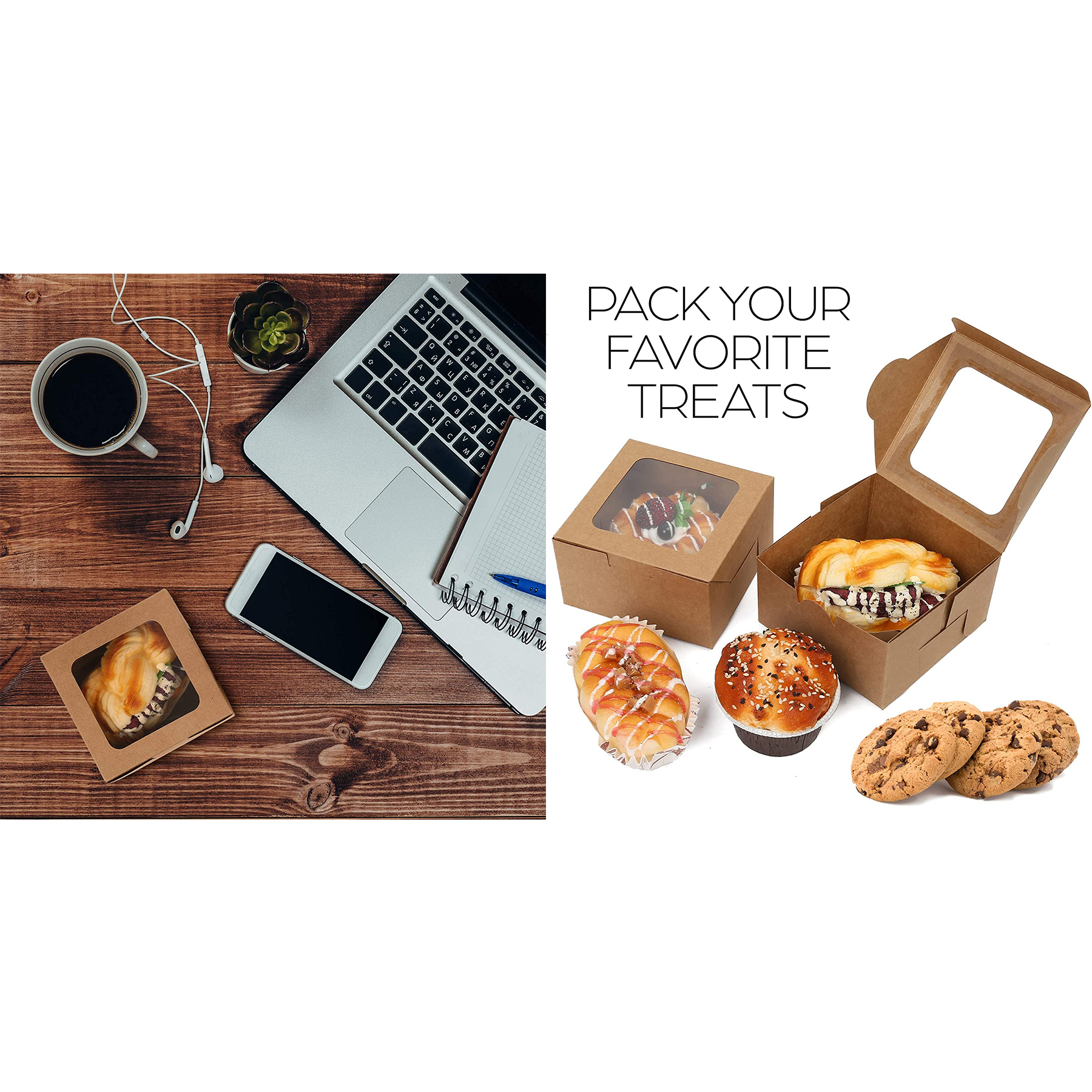 Brown Bakery Box with Window 2