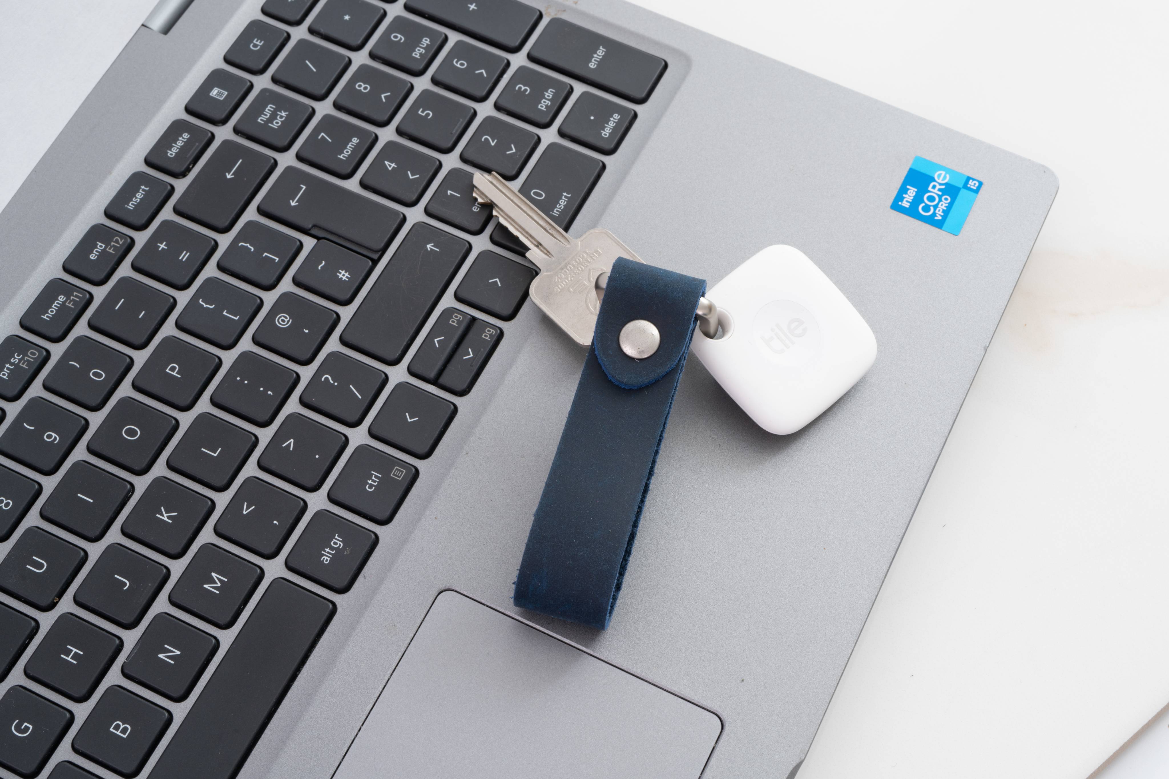 Standard Tile Mate + Full Grain Leather Key Fob 16