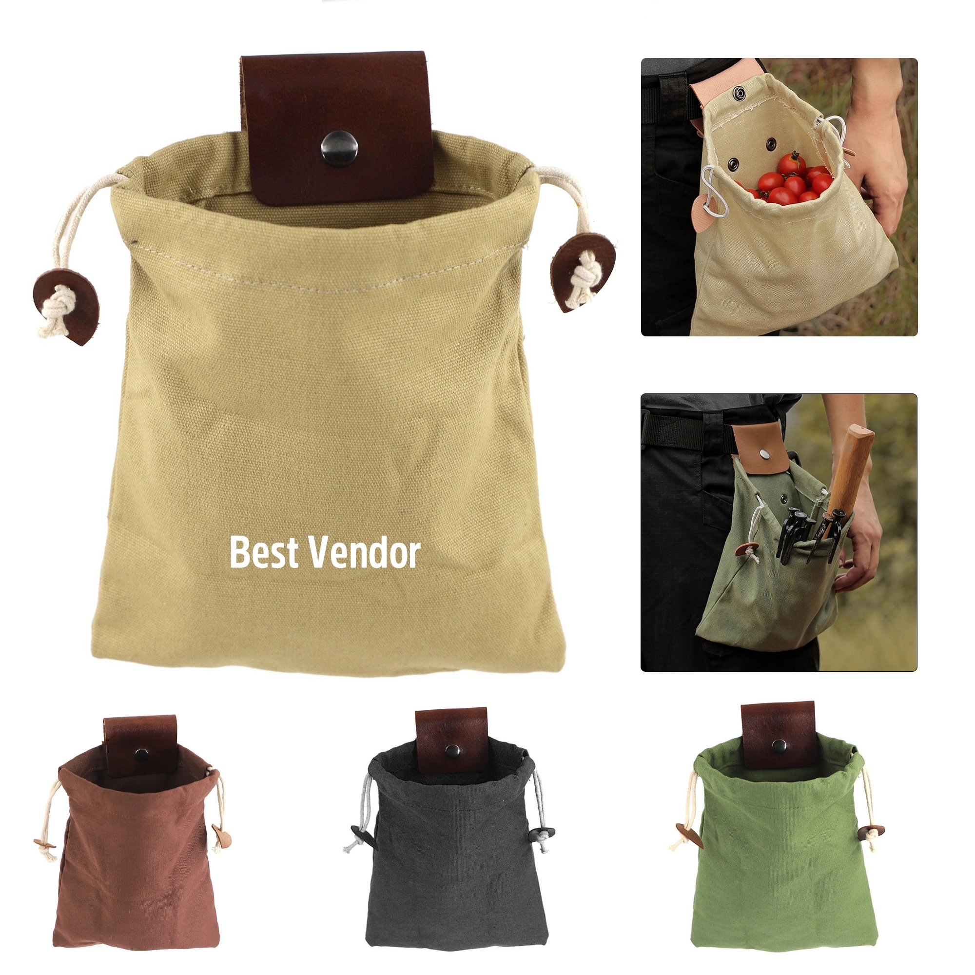 Canvas Foraging Pouch For Hiking 3