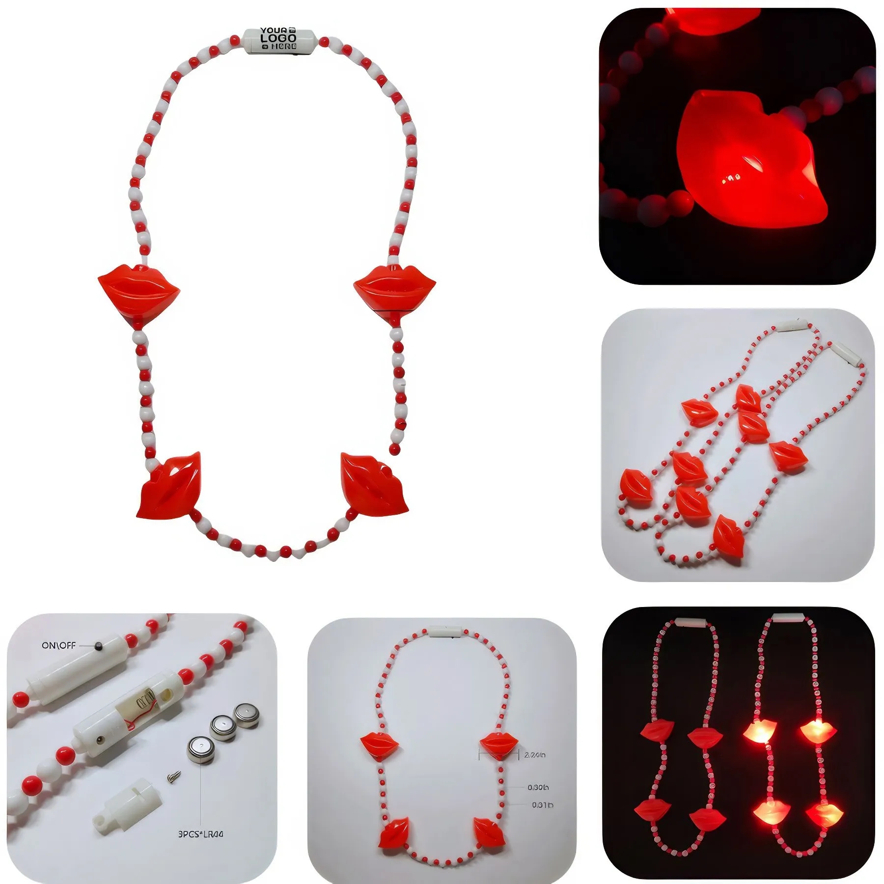 Lip-Shaped Sparkling Necklace 1