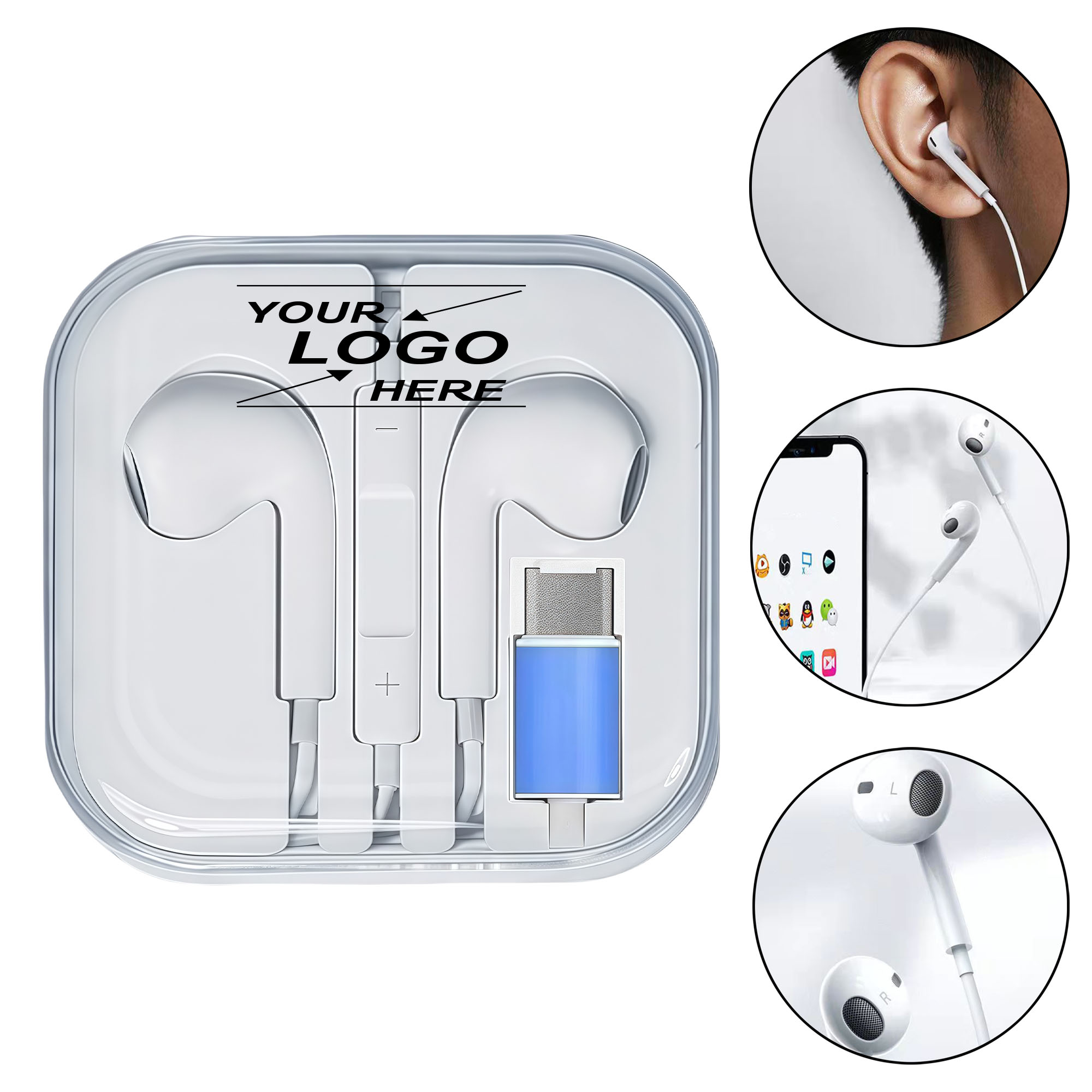 4th Gen Wired Earbuds with Flat Head Type-C Digital In-Ear Earphones 3