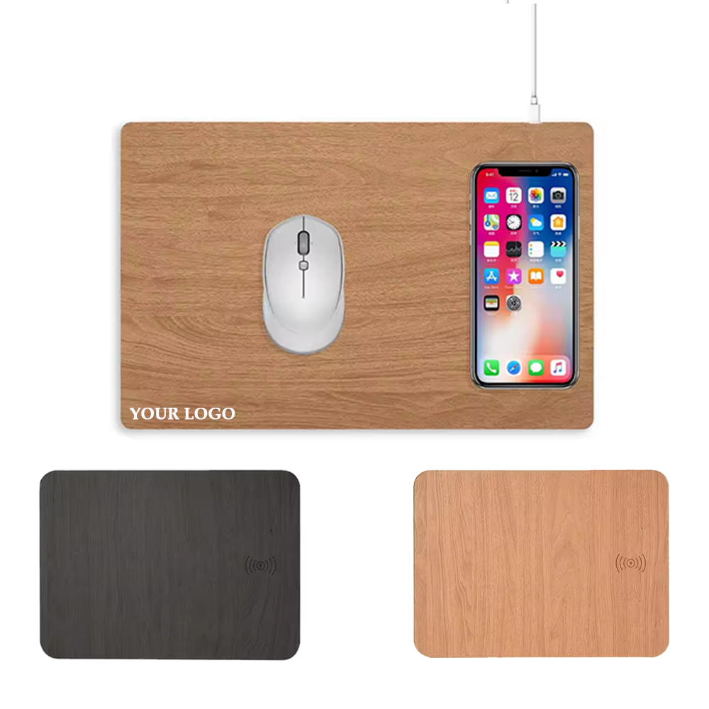 Wooden Qi 15W Wireless Chargers Mouse Pad Mat 2