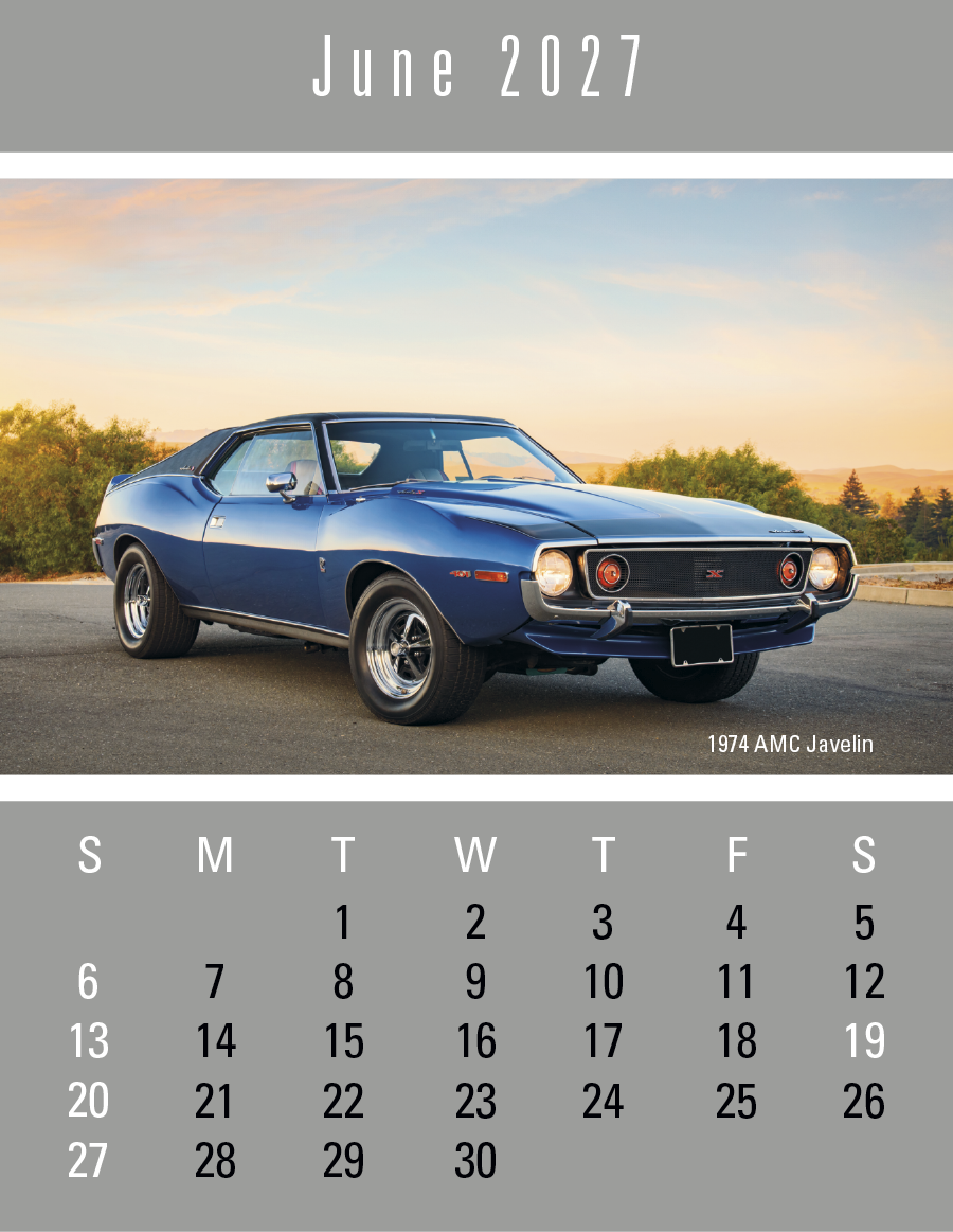 Triumph® Calendars Press-N-Stick Full-Color Header Cruisin’ Cars Calendar 24
