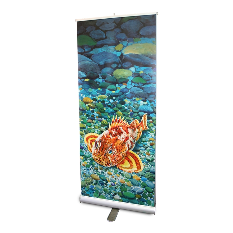 Double-Sided Standard Retractable Banner Stand Kit, Fabric, 33" x 80" 4