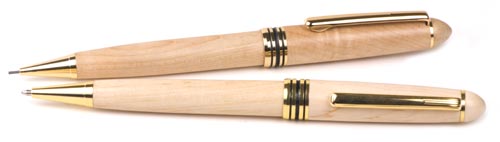 Wooden Illusion Series Twist Action Ballpoint Pen & Pencil Set