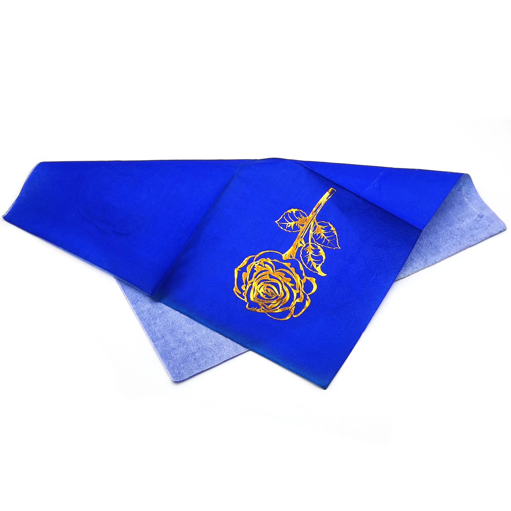 Custom Gold Foil Blue Cocktail Paper Napkins 3