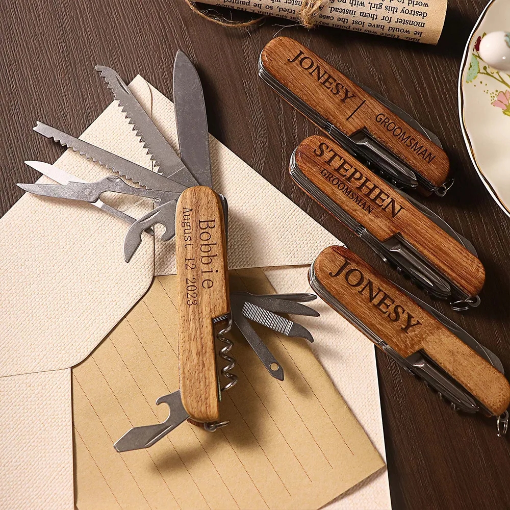 Multitool Personalized Pocket Knife Engraved Names Gift Man 1