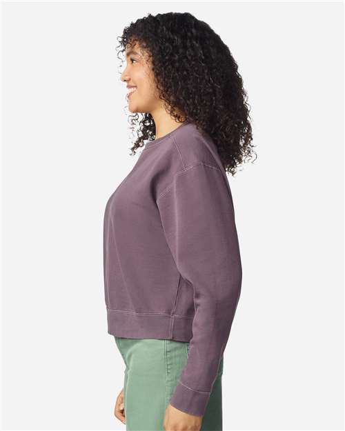 Women's Garment-Dyed Mid-Length Crewneck Sweatshirt - 1566L 12
