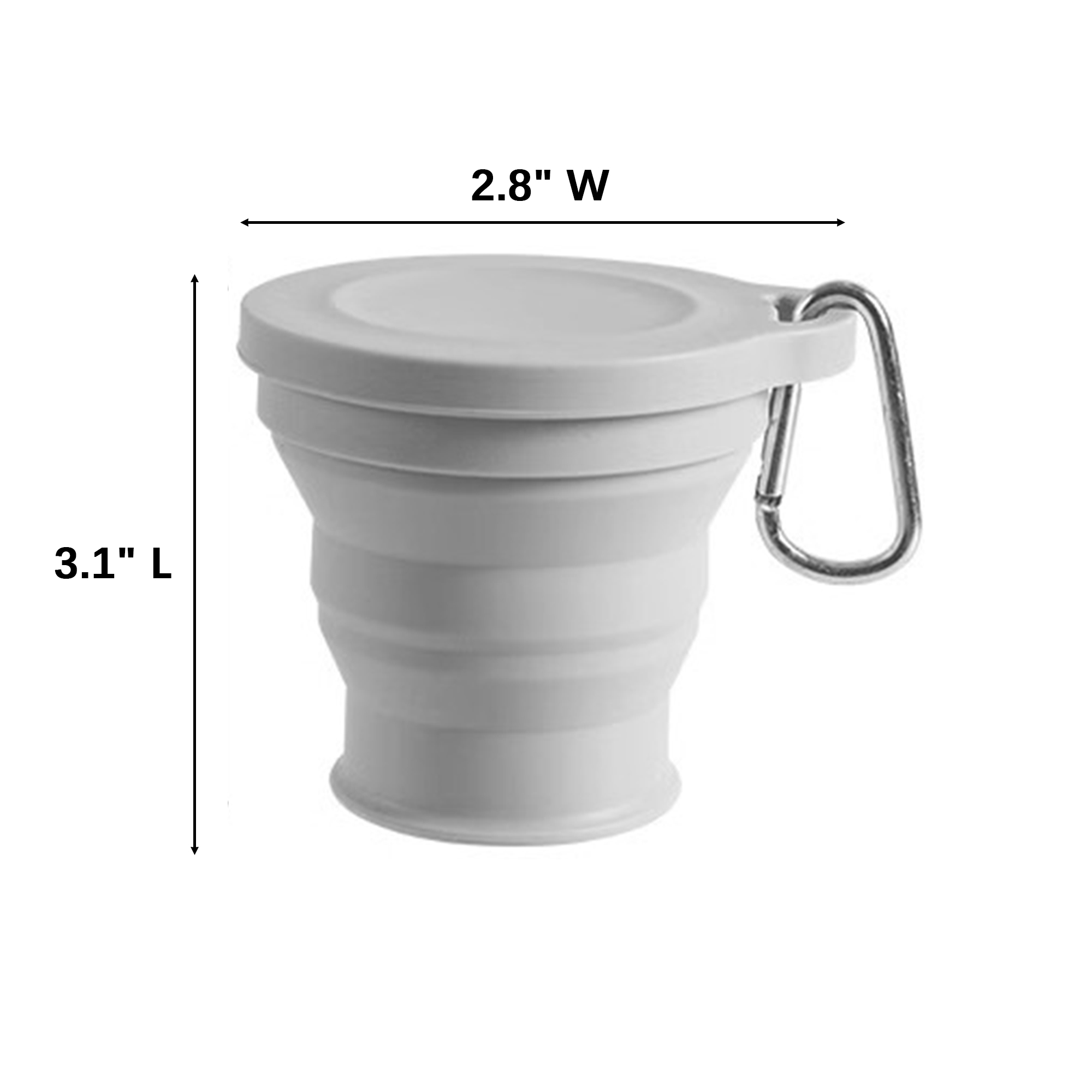 Silicone Collapsible Mug 3.1" x 2.8" 2