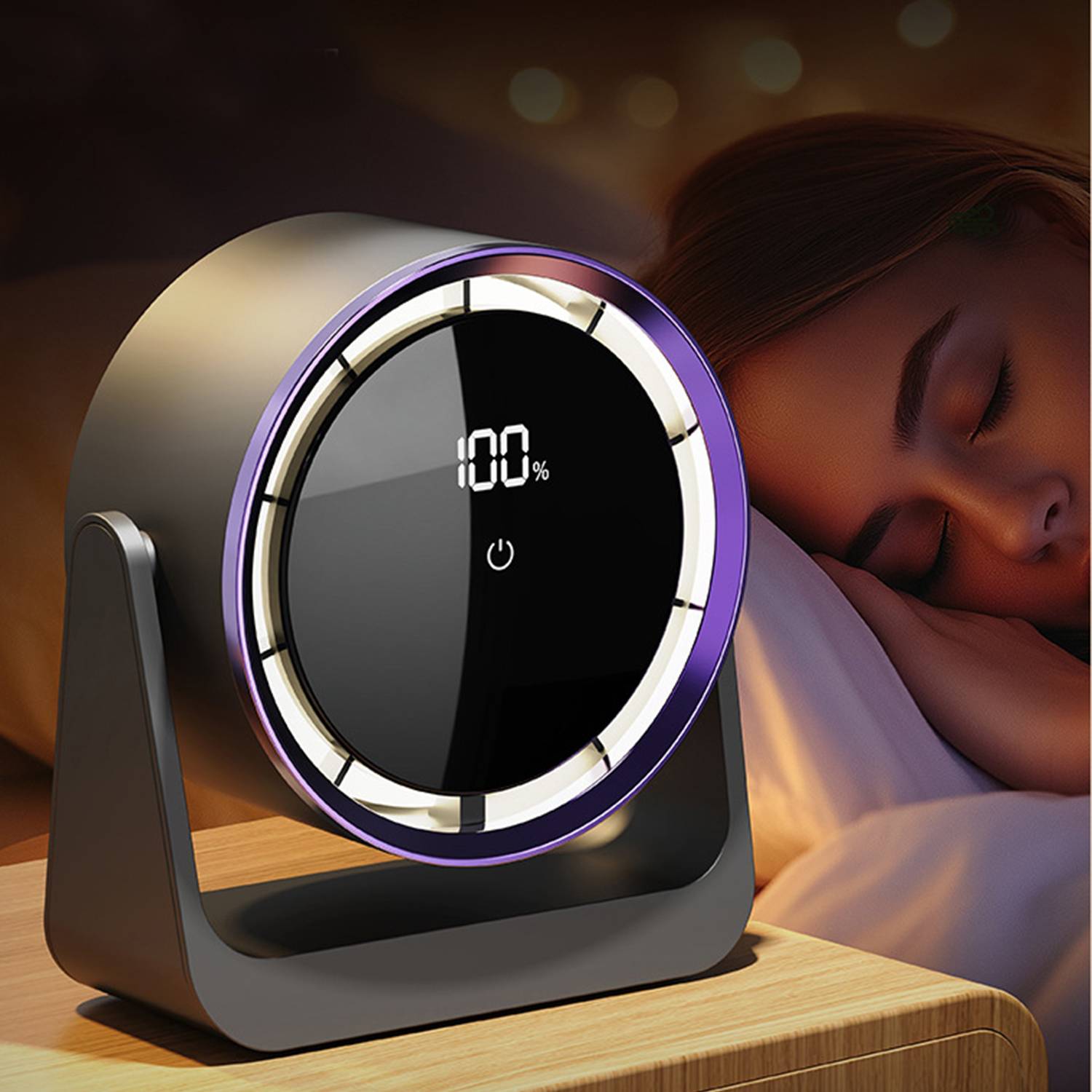 Mini Desktop Rechargeable Fan W/ Night Lights 3
