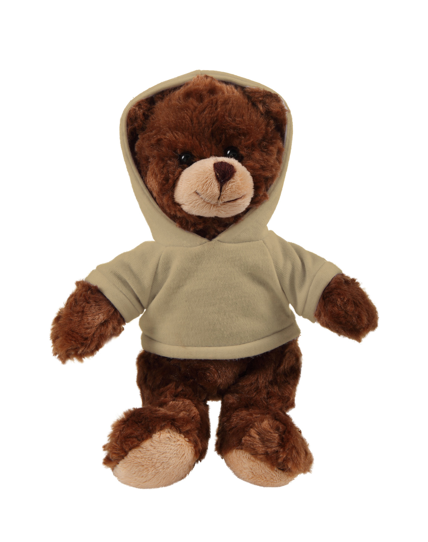 soft plush  Chocolate Curly Sitting Bear with hoodie 17