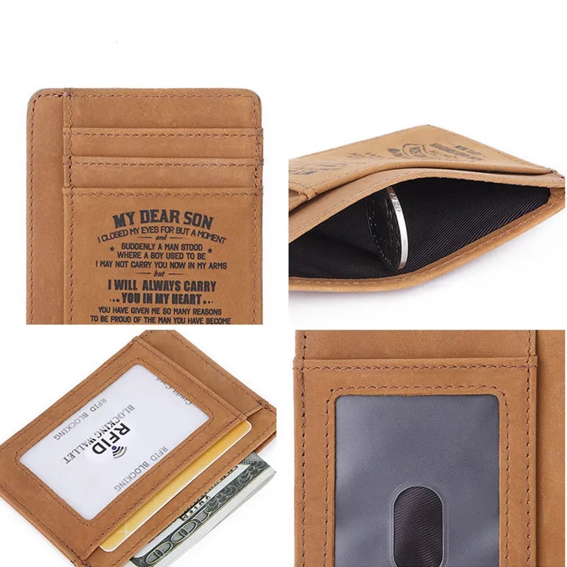 RFID Blocking Leather Slim Front Pocket Wallet 3