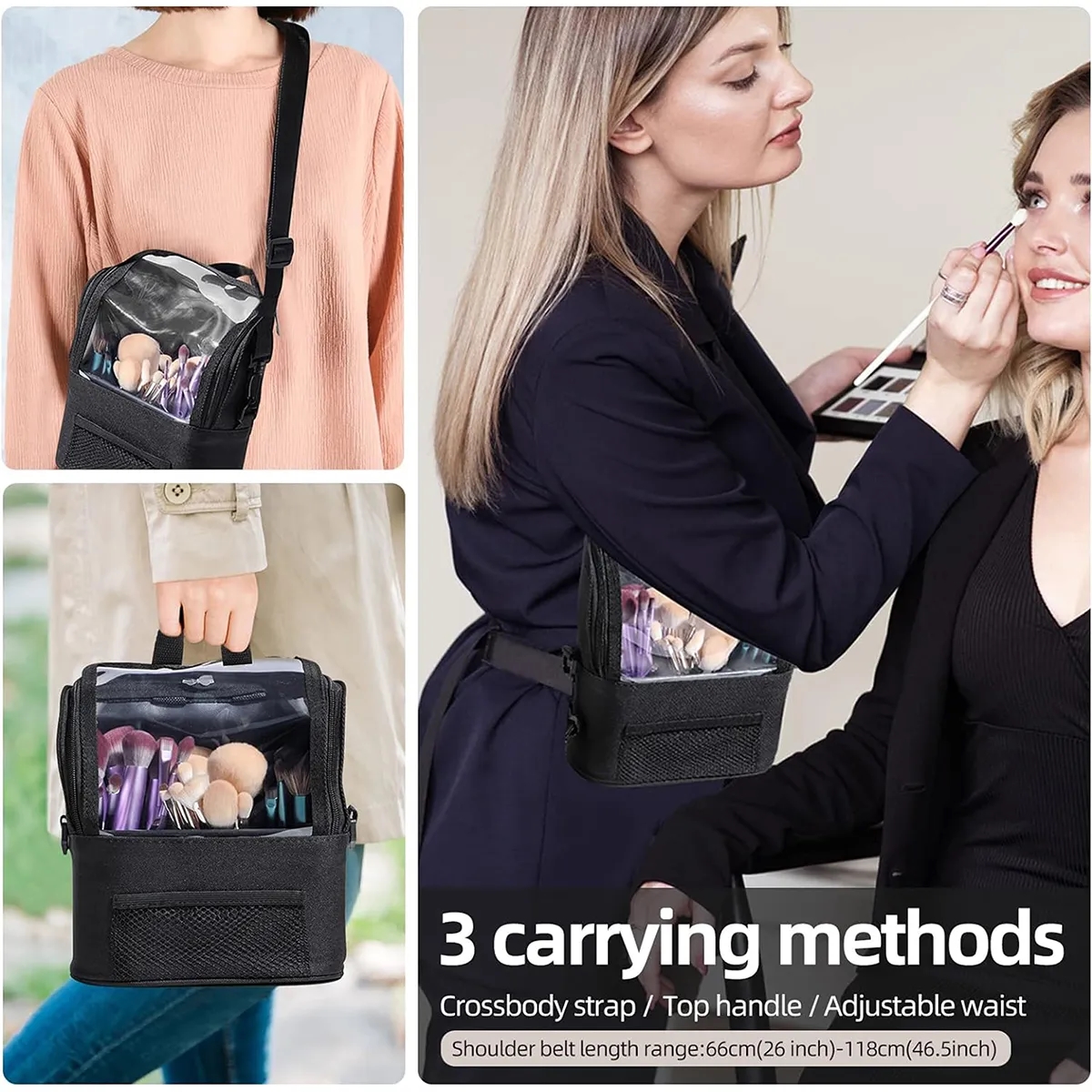 Large Waterproof Portable Travel Makeup Bag With Divider 4