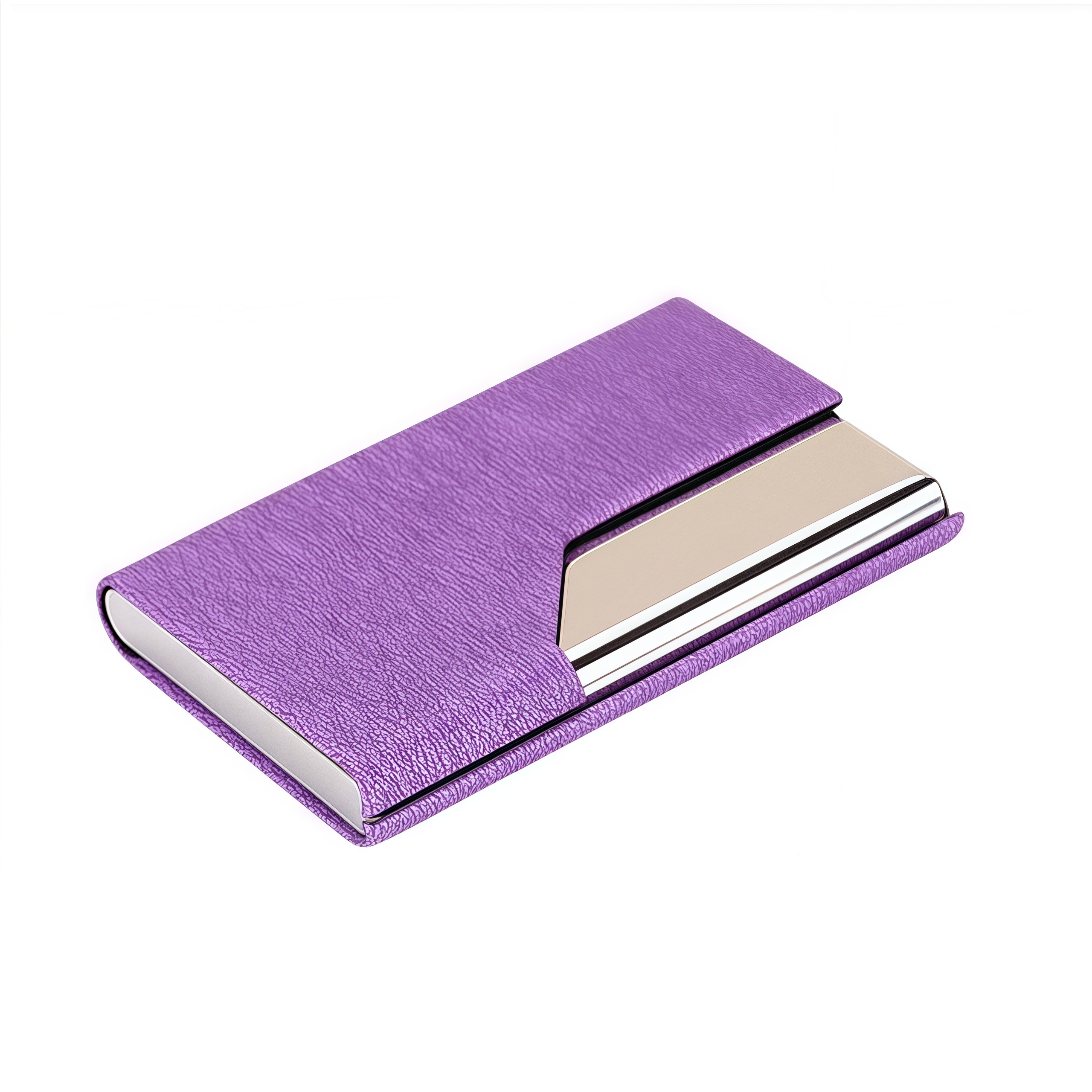 Portable Card Holder Metal Business Name Card Case Gift Promotional Stainless Steel PU Namecard Box 3