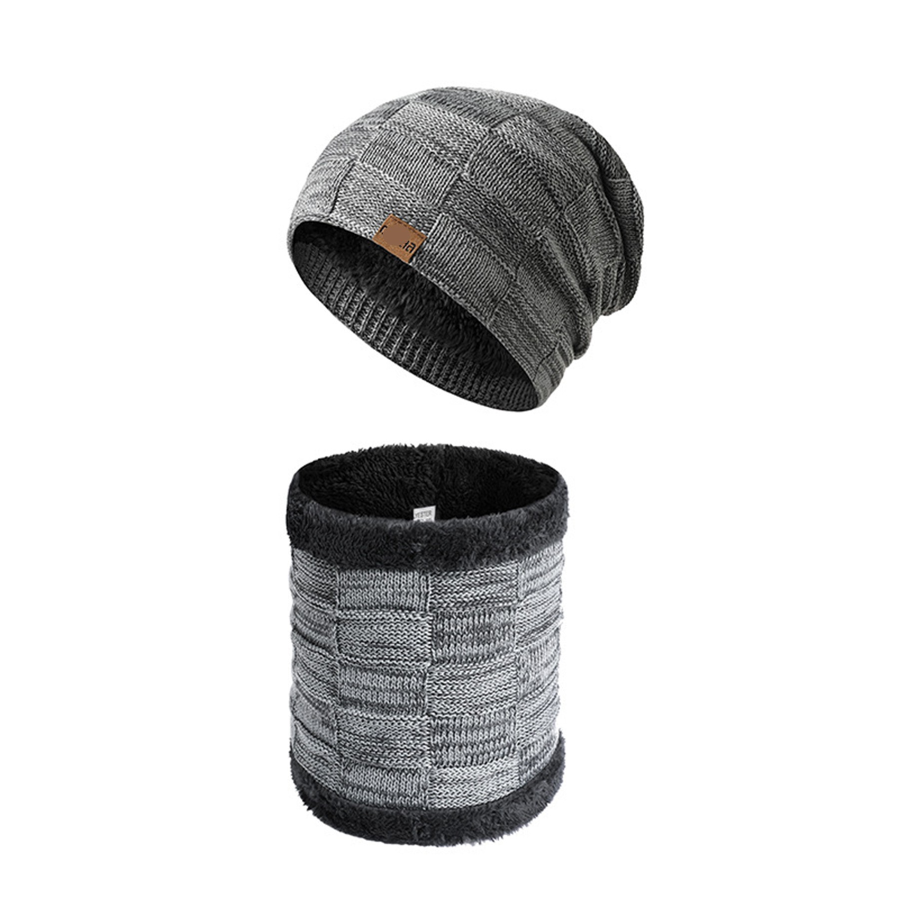 2PCS Slouchy Beanie Neck Gaiter Set 5