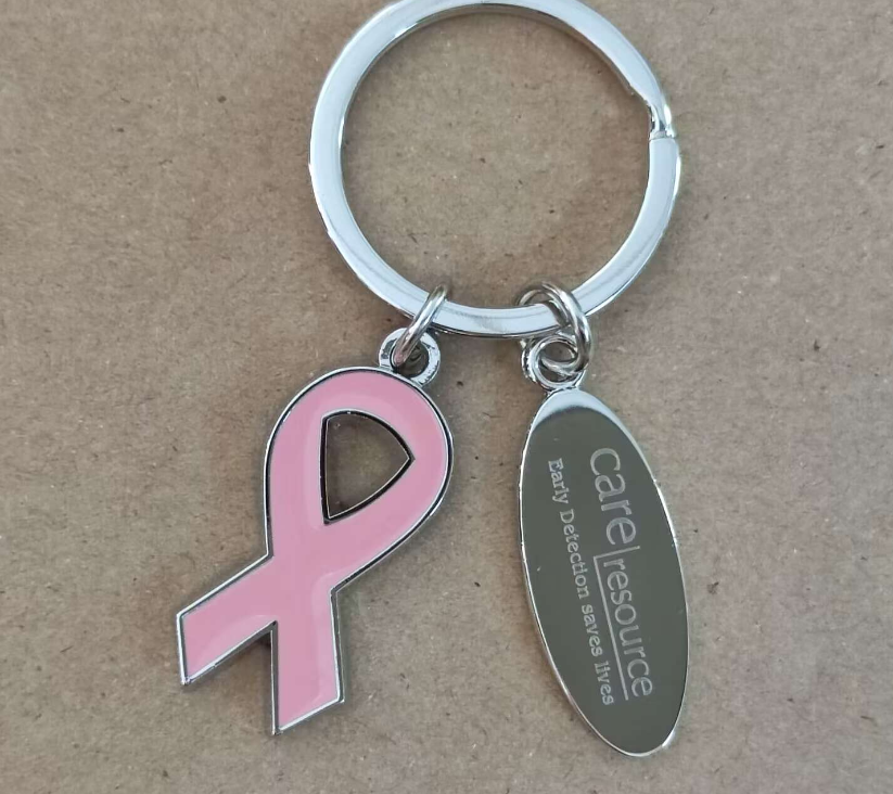 Breast Cancer Awareness Ribbon Charm Keychain 1