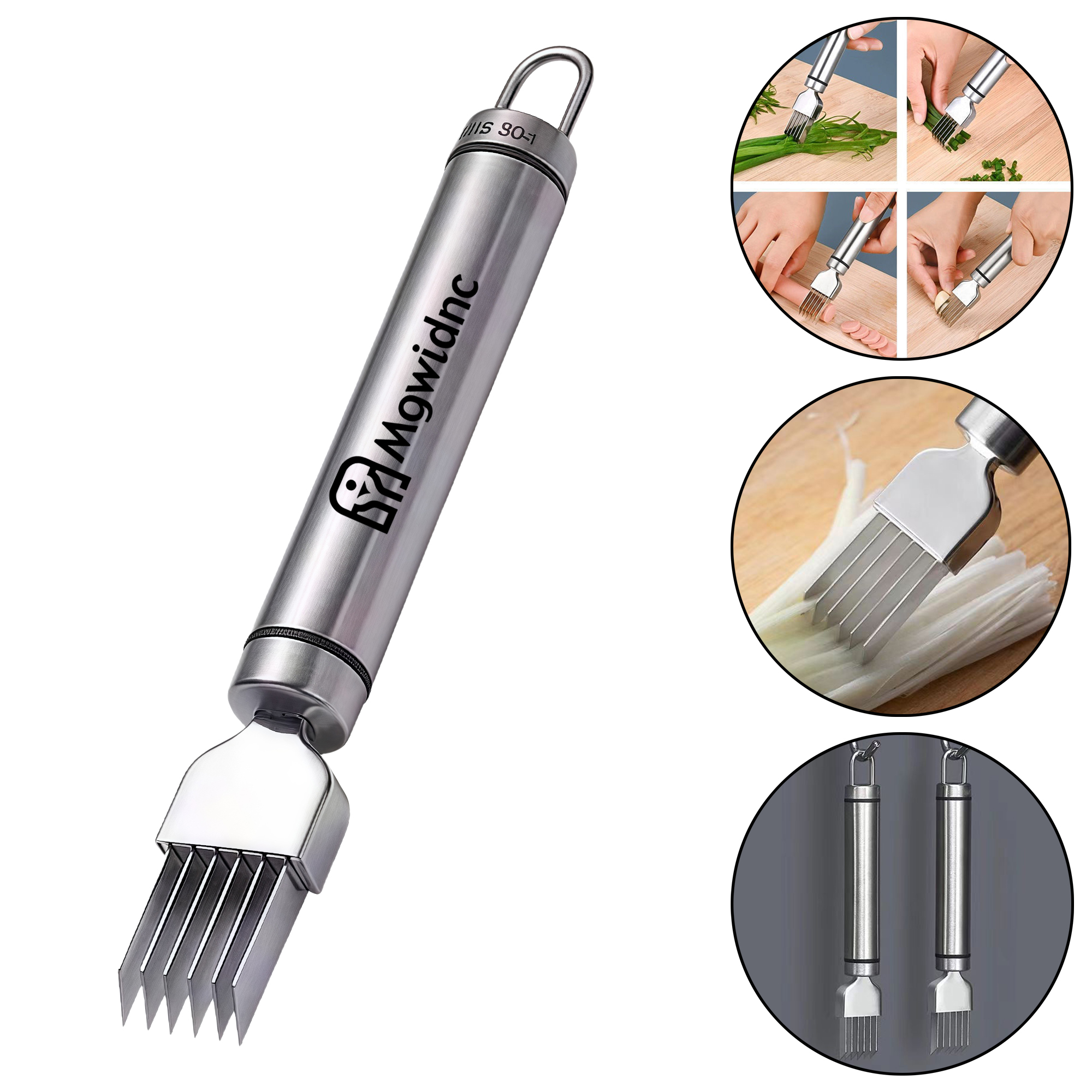 Stainless Steel Green Onion Cutter Multi-functional Kitchen Tool for Slicing Scallions