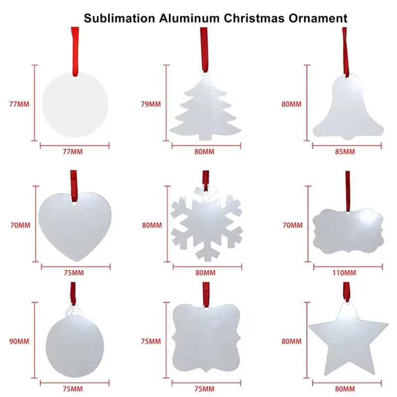 Sublimation Metal Christmas Tree Ornaments 2