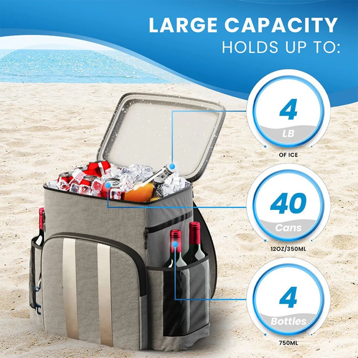 40L Leakproof Insulated Cooler Backpack 6