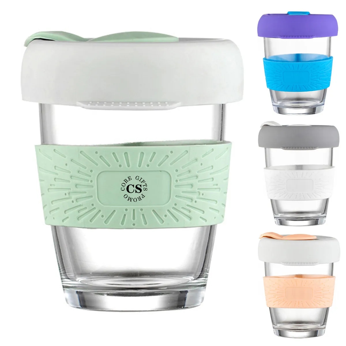 Glass Travel Mugs With Silicone Lid And Sleeve 2
