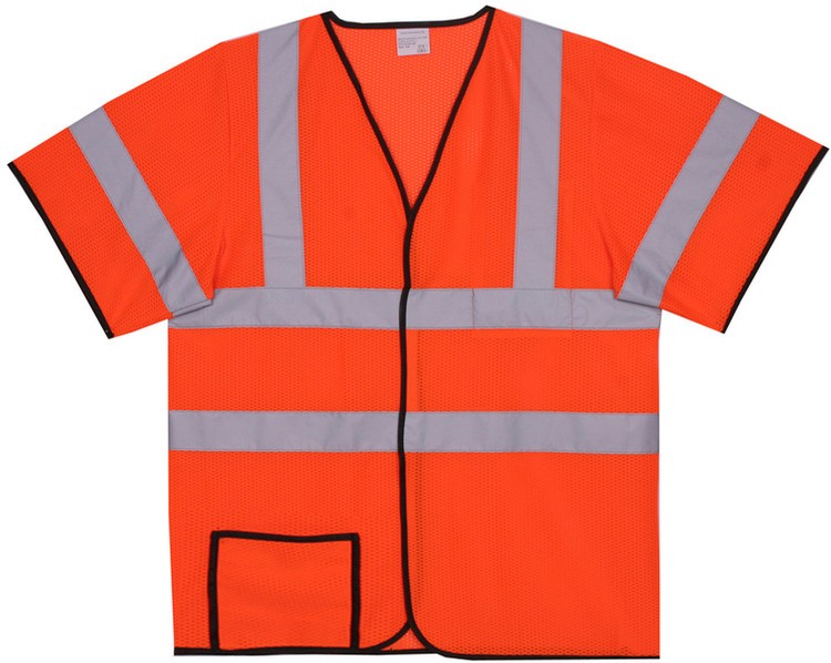 Polyester Orange Mesh Safety Short Sleeve Jersey SV177