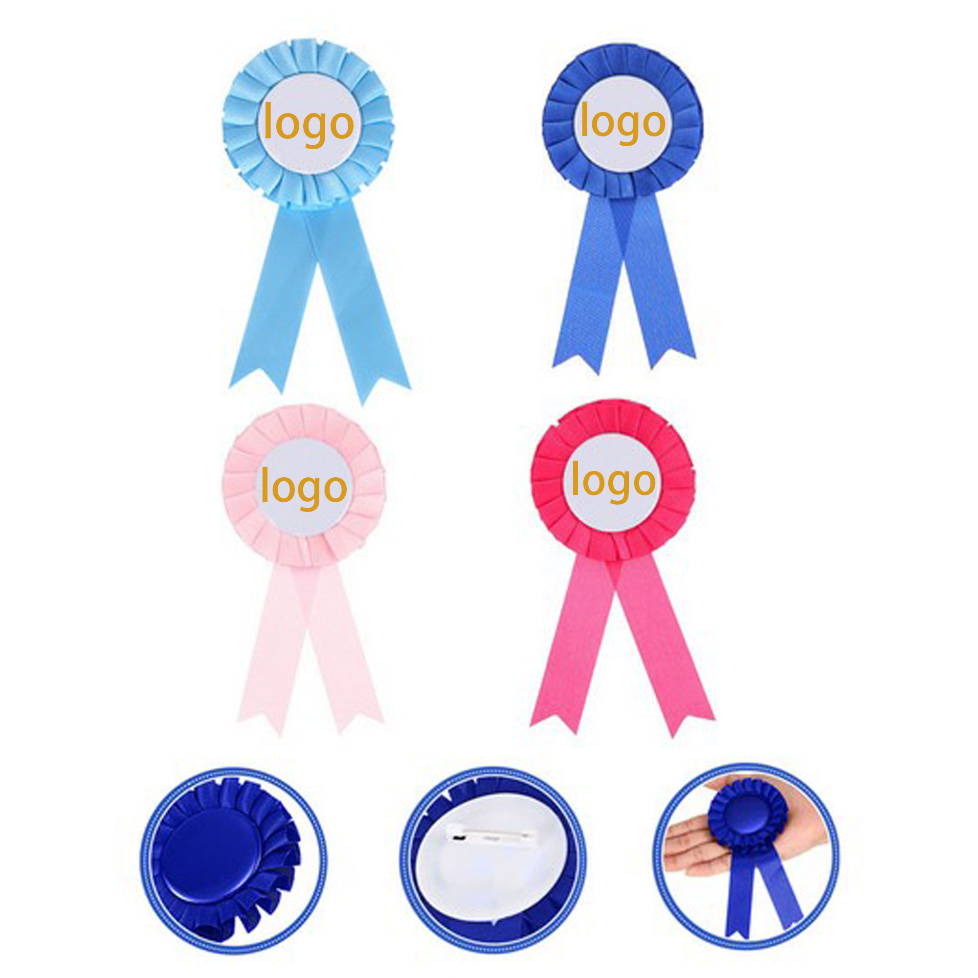 Custom Award Ribbon Tinplate Badge Pin 2