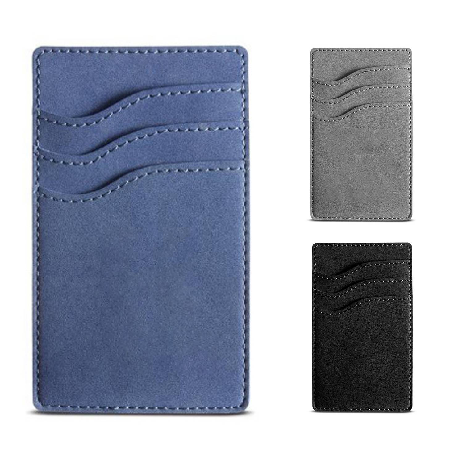 3-Pocket PU Leather Adhesive Phone Card Holder 7