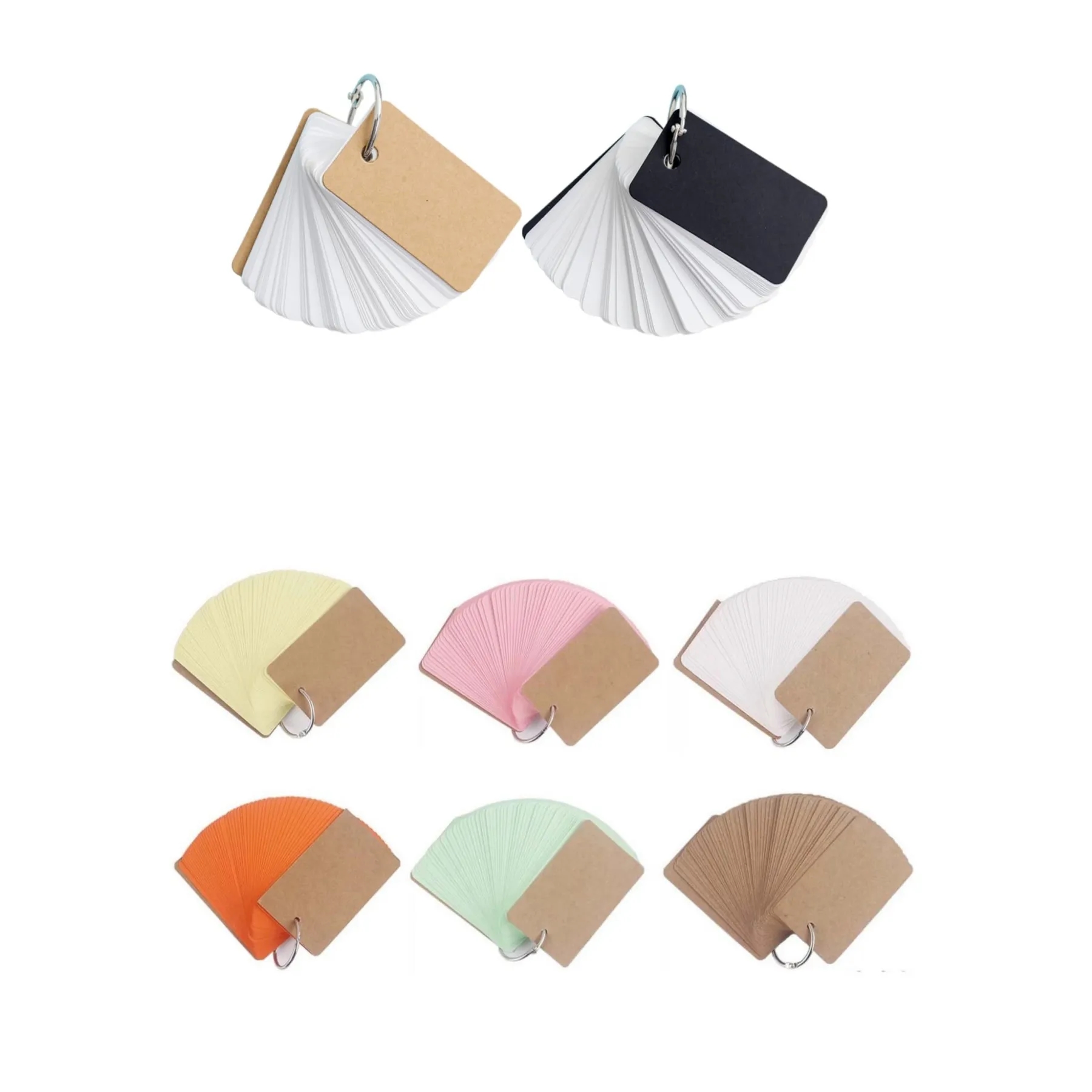 Kraft Index Cards with Binder Ring 4