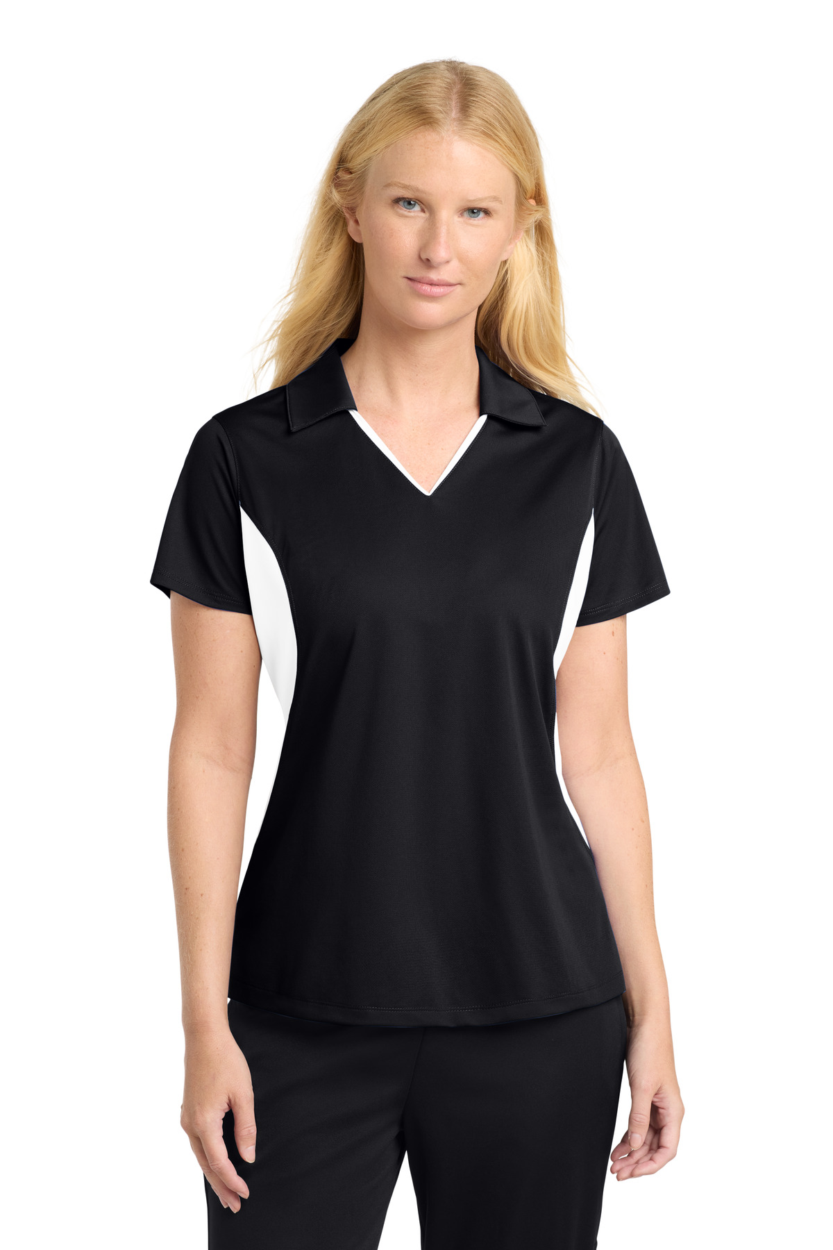 Sport-Tek Women's Side Blocked Micropique Sport-Wick Polo. LST655 74