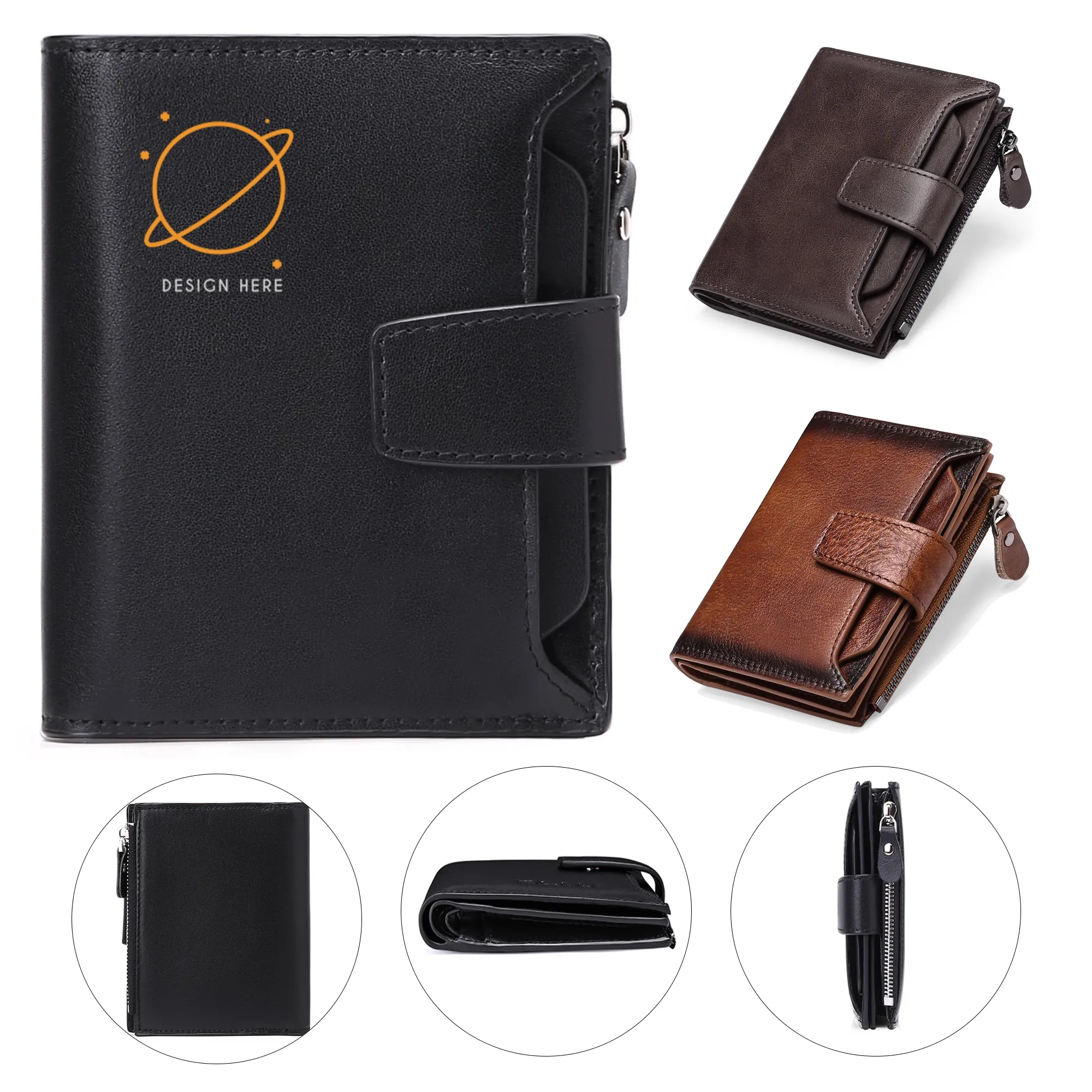 Cowhide Simple Wallet 3