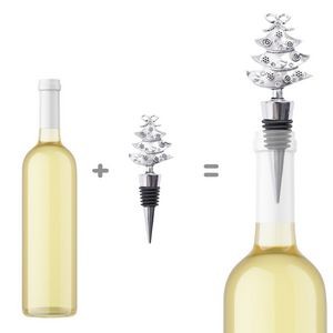 Elegant Silver Christmas Tree Wine Stopper Cork 1
