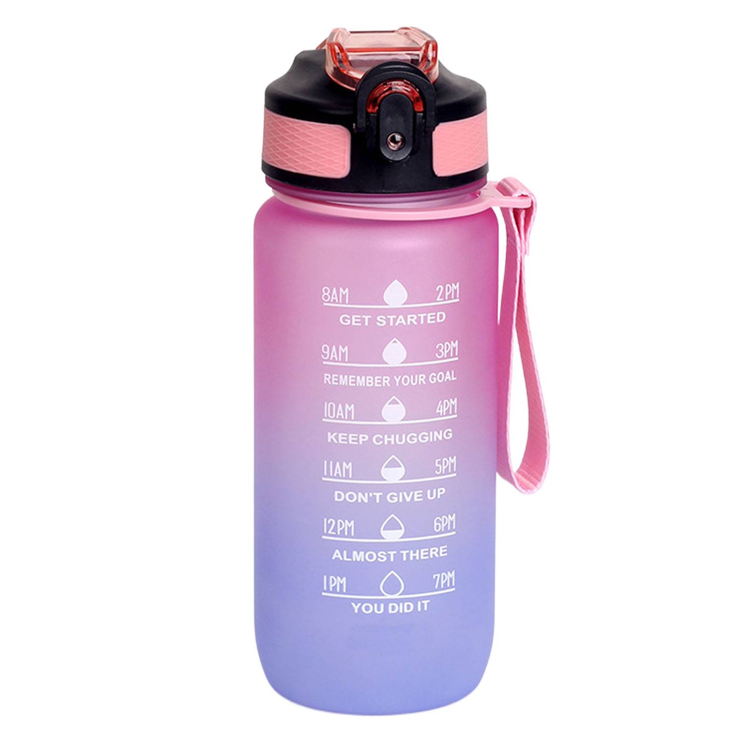 20oz Gradient Plastic Sports Bottle Lockable Straw Lid 7