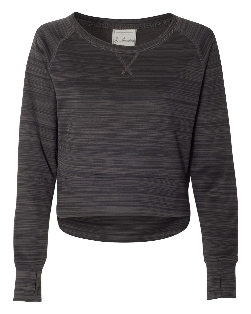 Women's Odyssey Striped Performance Fleece Hi-Low Crewneck Sweatshirt - 8663 18