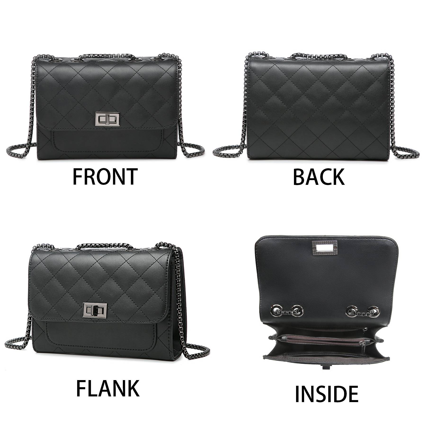 Genuine Leather Quilted Shoulder Crossbody Bags for Women 6