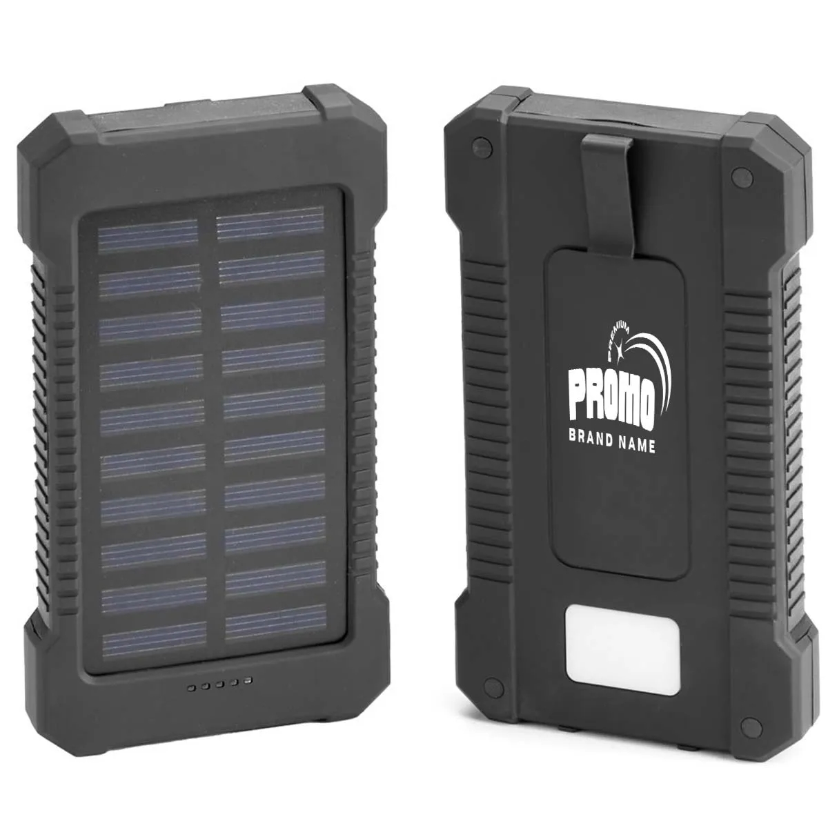 10,000-mAh Solar Power Bank W/ Flashlight compass Carabiner 9