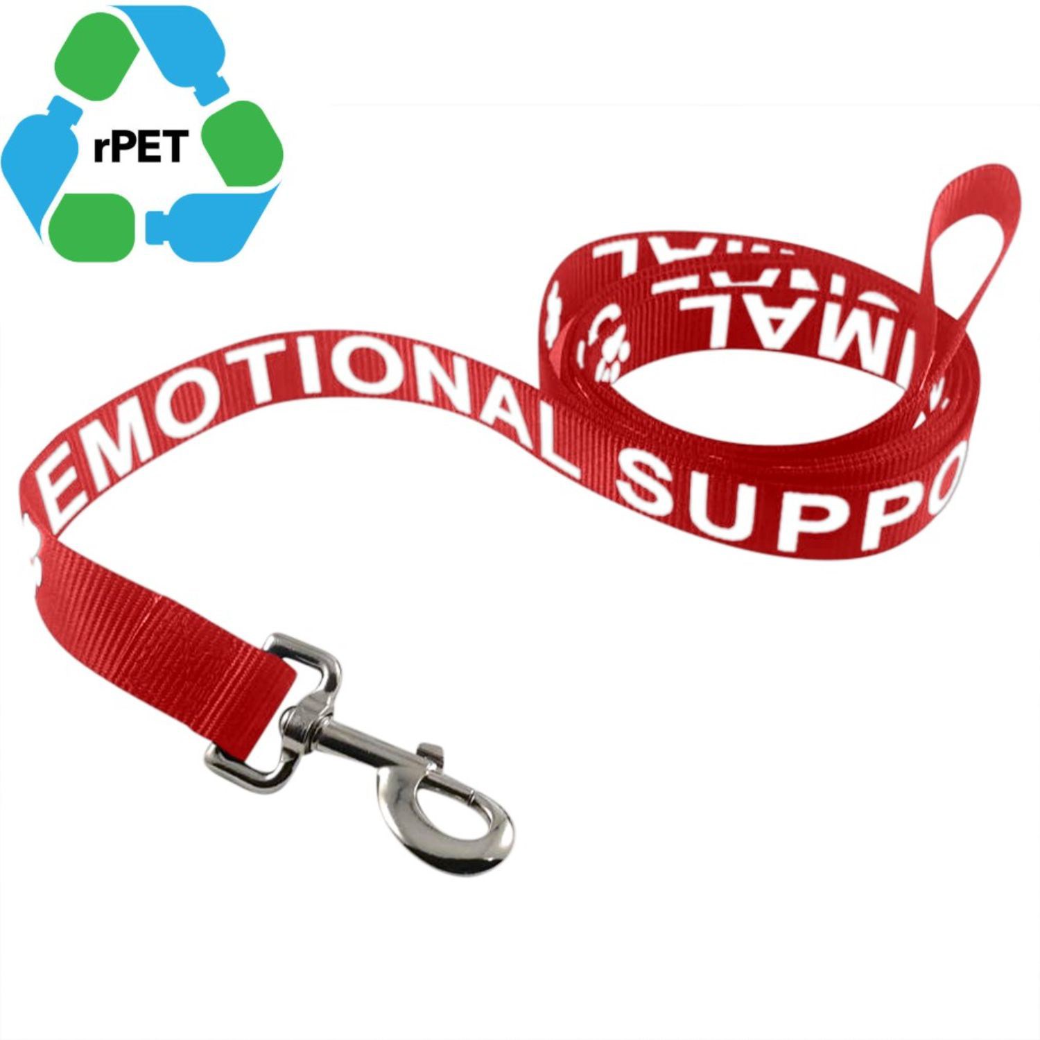 3/4"W x 72"L Durable Polyester rPET Eco-friendly Pet Leash w/ Metal Carabiner 1