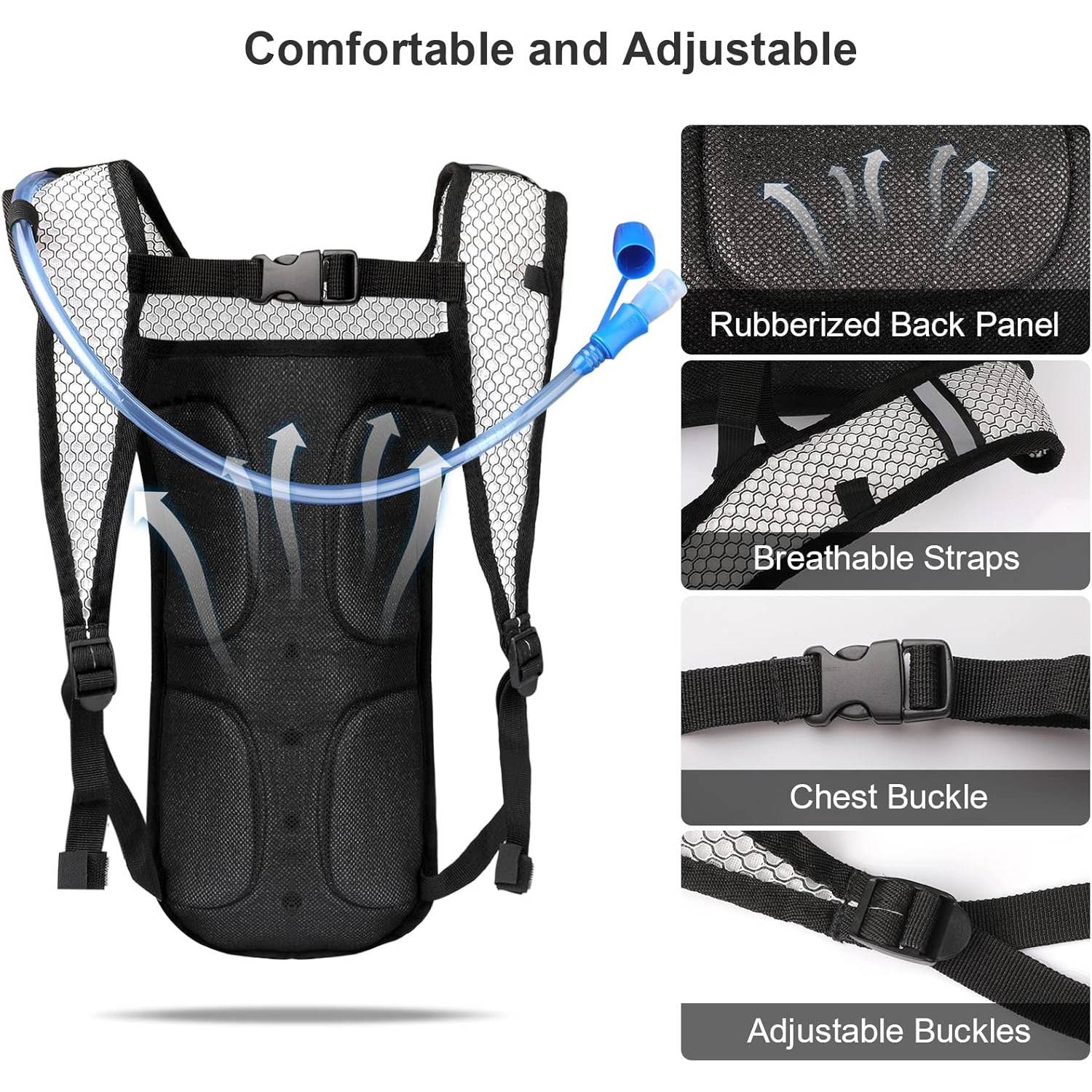 2L Hydration Pack Nylon Water Backpack for Hiking Biking 6