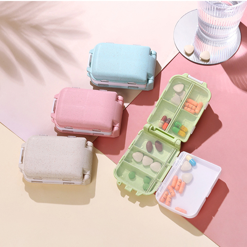 8 Compartments Pill Organizer Portable Pocket Pill Box Dispenser 27