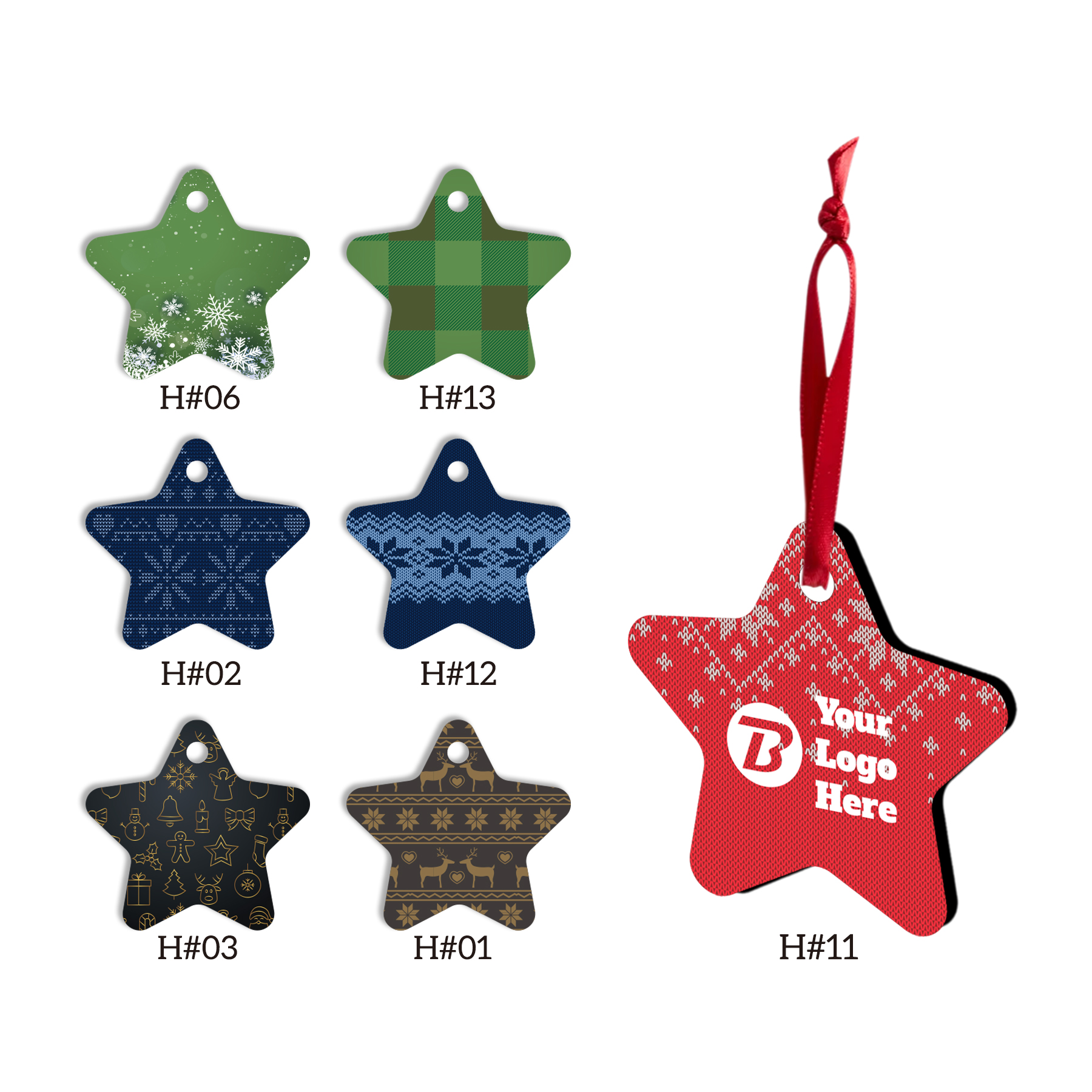 Free Shipping Full Color Christmas Ornament - Star 1