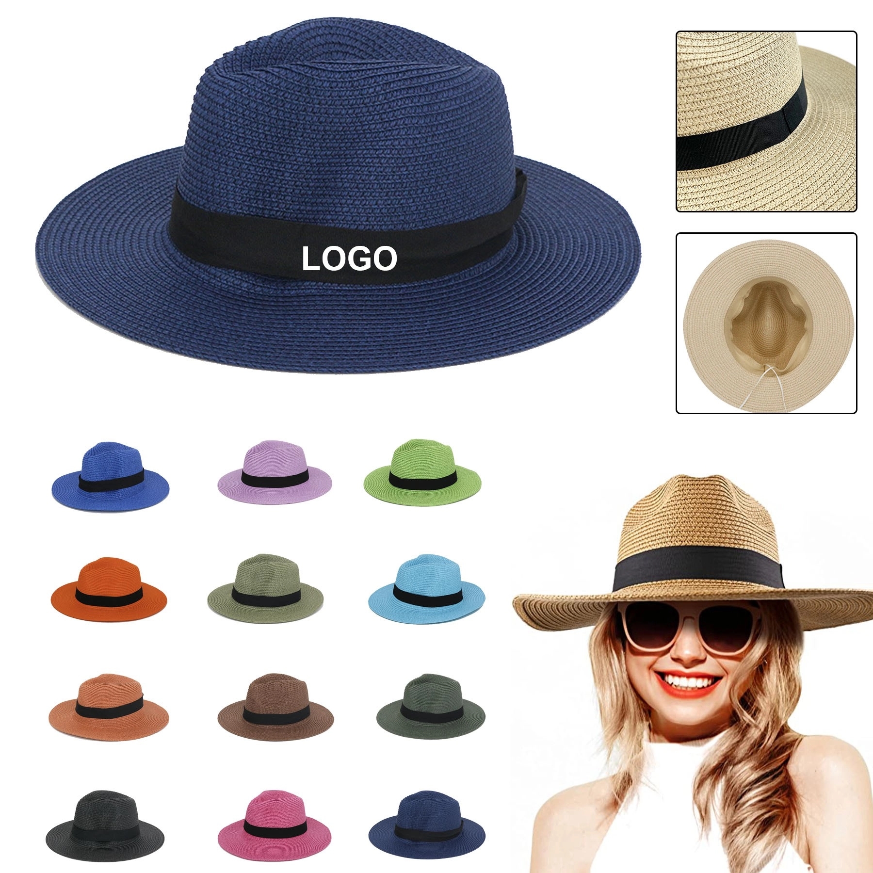 Panama Hat, custom hat with logo imprint 5