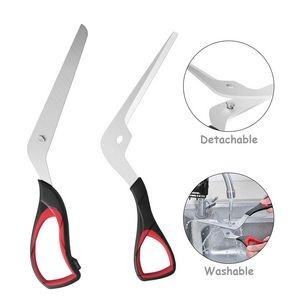 Red Ring 2 In 1 Pizza Scissors Cutter And Spatula With Ergonomic Handle 4