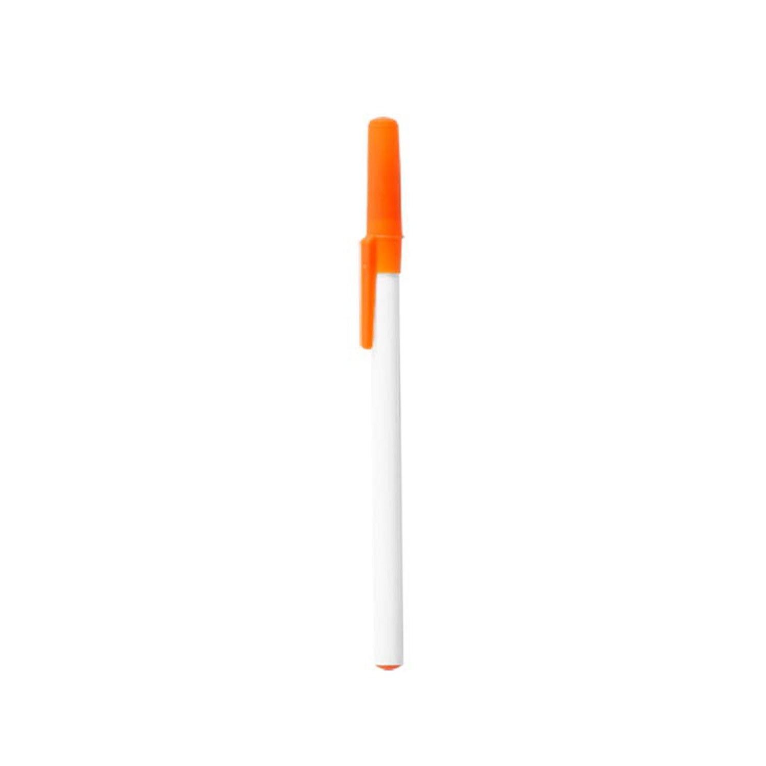 White Plastic Barrel Stick Pen 4