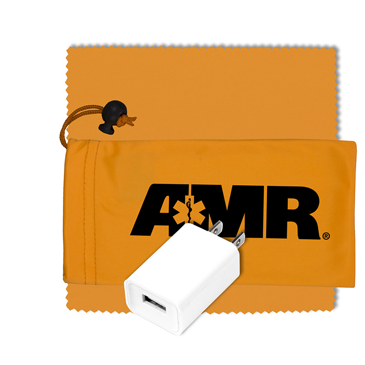 "Montana" Mobile Tech Wall Charger Kit in Microfiber Cinch Pouch 13