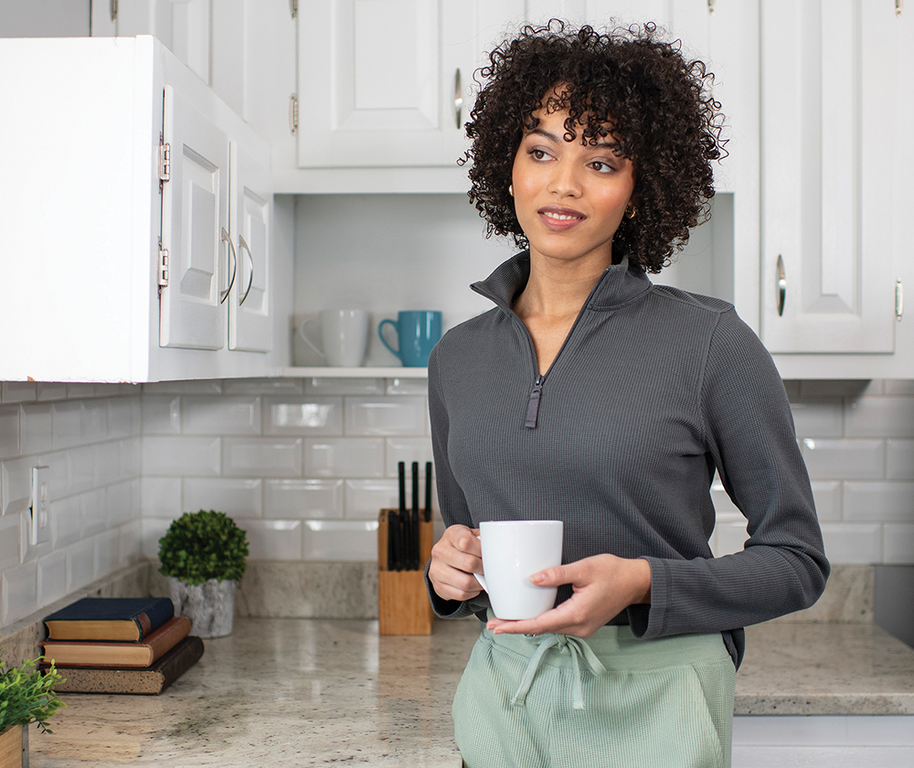 Women’s Lightweight Waffle Quarter Zip Pullover